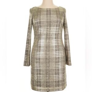 Eliza J Metallic Long Sleeve Dress